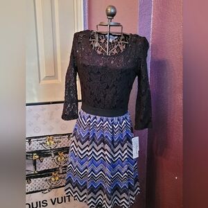 Speechless Blue and Black Dress